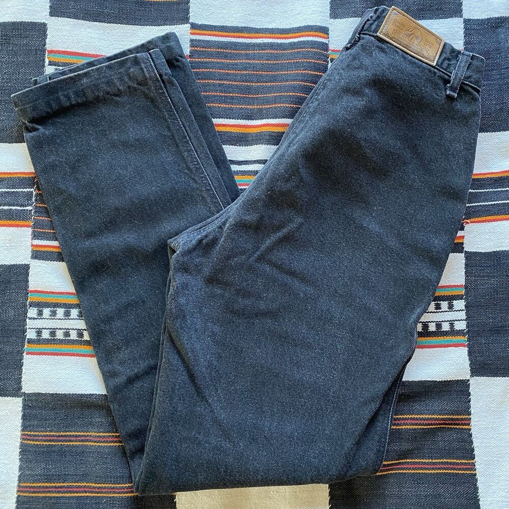 Vintage Rocky Mountain Black Bareback B Front Straight Jeans. Western. 25/31.